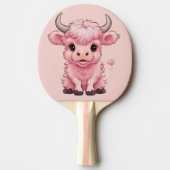 Fluffy Pink Highlands Scottish Cow Tischtennis Schläger (Vorderseite)