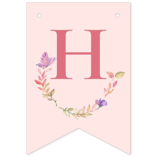 Fluffy Pink Highlands Scottish Cow Wimpelkette (Zweite Fahne)