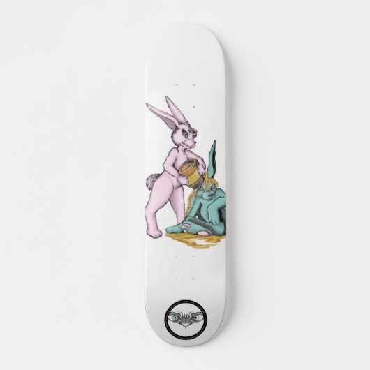Fluffy Puffy Honey Bunny niedlicher Tiere Illustra Skateboard (Vorne)