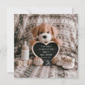 Fluffy Puppy Baby und Schwangerschaftsankündigung Feiertagskarte (Vorderseite)