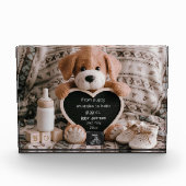 Fluffy Puppy Baby und Schwangerschaftsankündigung Fotoblock (Vorderseite)