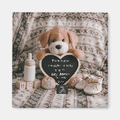 Fluffy Puppy Baby und Schwangerschaftsankündigung Magnet (Vorne)