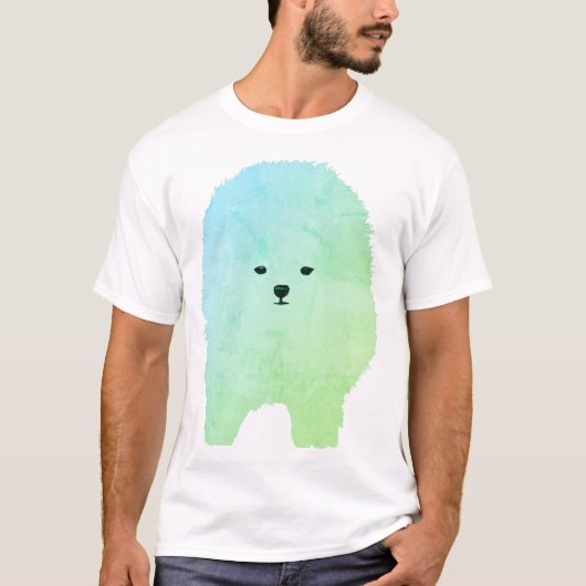Fluffy Puppy Zeichnend Cartoon Dog Basic T - Shirt (Vorderseite)