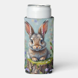 Fluffy Rabbit in einem Feld von Blume Selters Dosenkühler