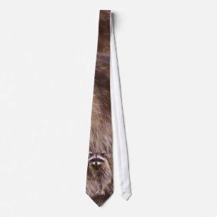 Fluffy Raccoon Wildlife Art Neckwear Krawatte