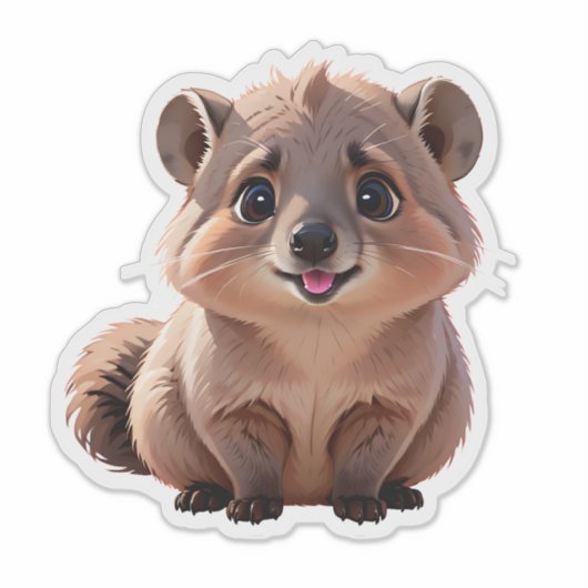 Fluffy Racoon Aufkleber (Vorderseite)