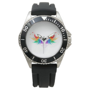 Fluffy Rainbow Wings Armbanduhr
