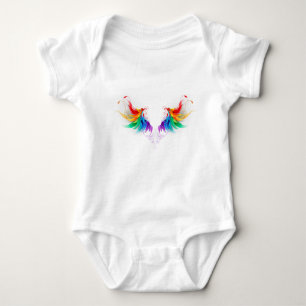 Fluffy Rainbow Wings Baby Strampler