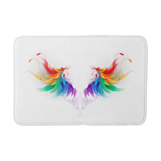 Fluffy Rainbow Wings Badematte (Vorderseite)