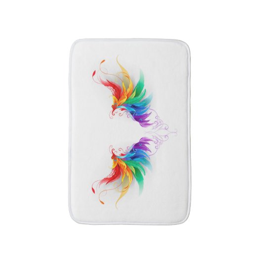Fluffy Rainbow Wings Badematte (Vorderseite Vertikal)