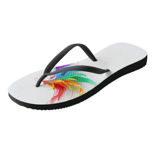 Fluffy Rainbow Wings Badesandalen (Schrägansicht)