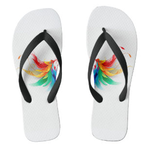 Fluffy Rainbow Wings Badesandalen