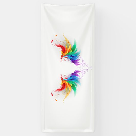 Fluffy Rainbow Wings Banner (Vertikal)