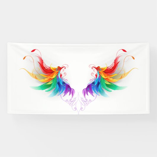 Fluffy Rainbow Wings Banner (Horizontal)