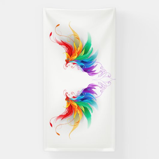 Fluffy Rainbow Wings Banner (Vertikal)