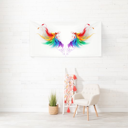 Fluffy Rainbow Wings Banner (Insitu)