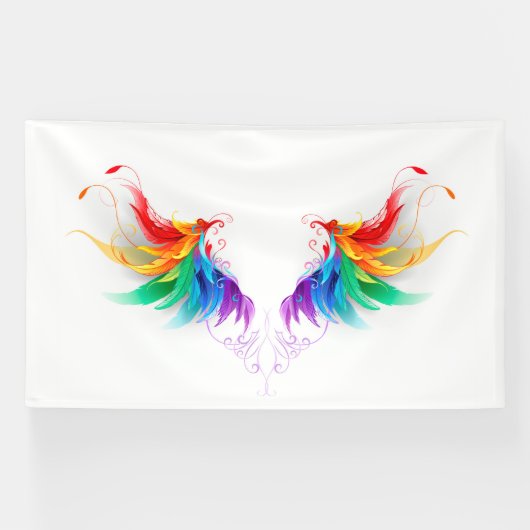 Fluffy Rainbow Wings Banner (Horizontal)