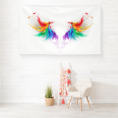 Fluffy Rainbow Wings Banner (Insitu)