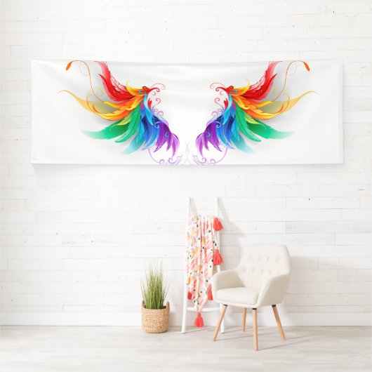 Fluffy Rainbow Wings Banner (Insitu)