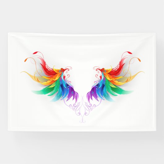 Fluffy Rainbow Wings Banner (Horizontal)