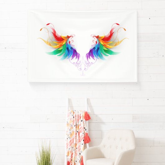 Fluffy Rainbow Wings Banner (InSitu)