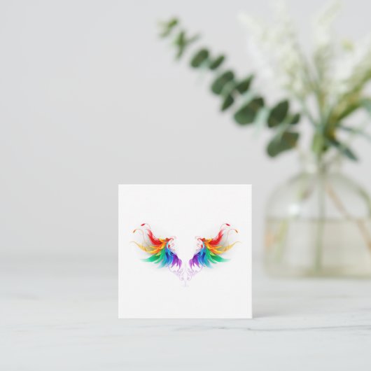Fluffy Rainbow Wings Begleitkarte (Stehend Vorderseite)