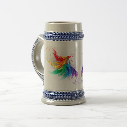 Fluffy Rainbow Wings Bierglas (Vorderseite Links)