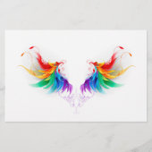 Fluffy Rainbow Wings Briefpapier (Vorderseite)