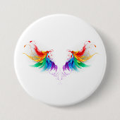 Fluffy Rainbow Wings Button (Vorderseite)