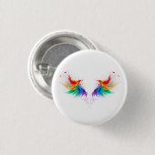 Fluffy Rainbow Wings Button (Vorne & Hinten)