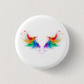 Fluffy Rainbow Wings Button (Vorderseite)