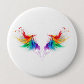 Fluffy Rainbow Wings Button (Vorderseite)