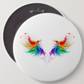 Fluffy Rainbow Wings Button (Vorne & Hinten)