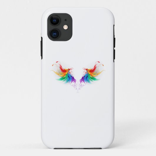 Fluffy Rainbow Wings Case-Mate iPhone Hülle (Rückseite)