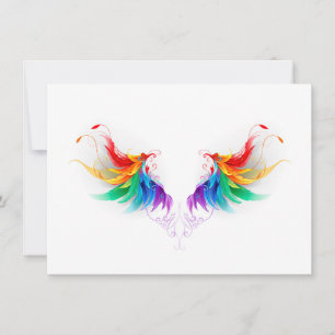 Fluffy Rainbow Wings Dankeskarte