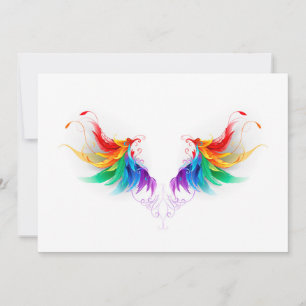 Fluffy Rainbow Wings Dankeskarte