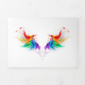 Fluffy Rainbow Wings Dreifach Gefaltete Urlaubskarte (Cover)