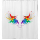 Fluffy Rainbow Wings Duschvorhang (Vorderseite)