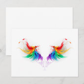 Fluffy Rainbow Wings Einladung (Vorne/Hinten)