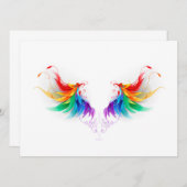 Fluffy Rainbow Wings Einladung (Vorne/Hinten)