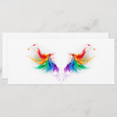 Fluffy Rainbow Wings Einladung (Vorne/Hinten)