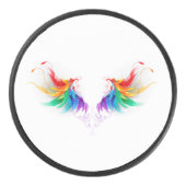 Fluffy Rainbow Wings Eishockey Puck (Vorderseite)