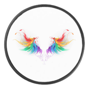 Fluffy Rainbow Wings Eishockey Puck
