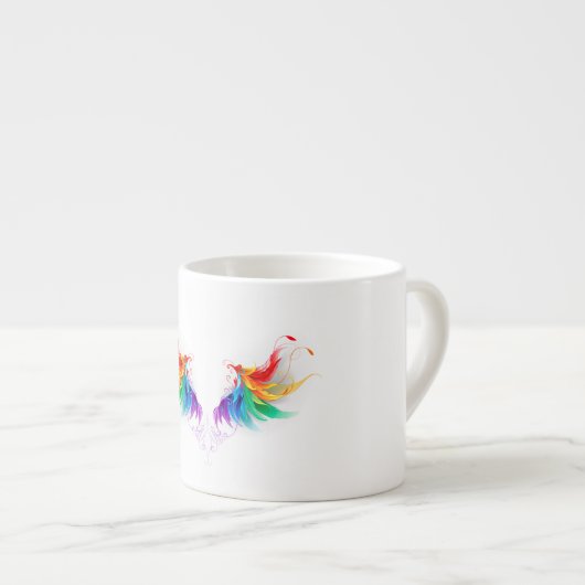 Fluffy Rainbow Wings Espressotasse (Vorderseite Rechts)