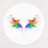 Fluffy Rainbow Wings Etiketten (Design 1)