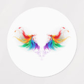 Fluffy Rainbow Wings Etiketten (Design 2)