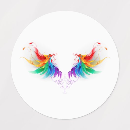 Fluffy Rainbow Wings Etiketten (Design 1)