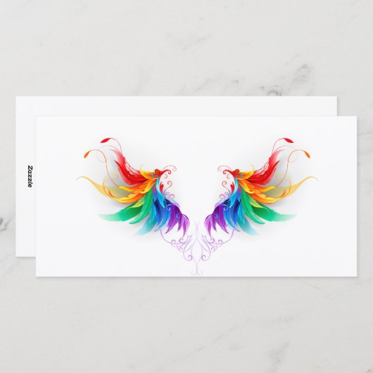 Fluffy Rainbow Wings Feiertagskarte (Vorne/Hinten)