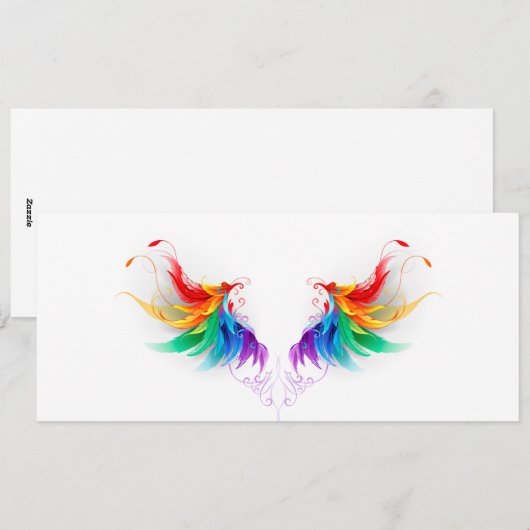 Fluffy Rainbow Wings Feiertagskarte (Vorne/Hinten)