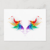 Fluffy Rainbow Wings Feiertagspostkarte (Vorderseite)